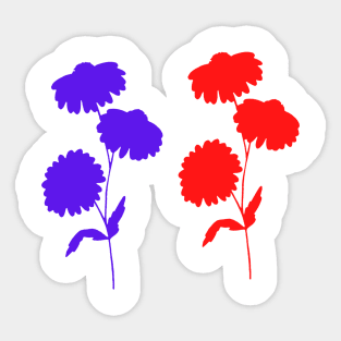 red blue flower texture Sticker